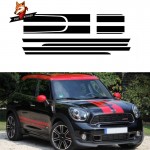 Gloss Auto Side Car Sticker Car Dual Racing Stripes Hood Trunk Decals for Mini Cooper Vinyl Stickers car